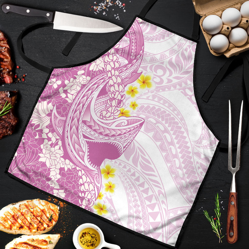 Purple Hawaii Shark Tattoo Apron Puakenikeni Lei Plumeria Polynesian Pattern