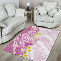 Purple Hawaii Shark Tattoo Area Rug Puakenikeni Lei Plumeria Polynesian Pattern