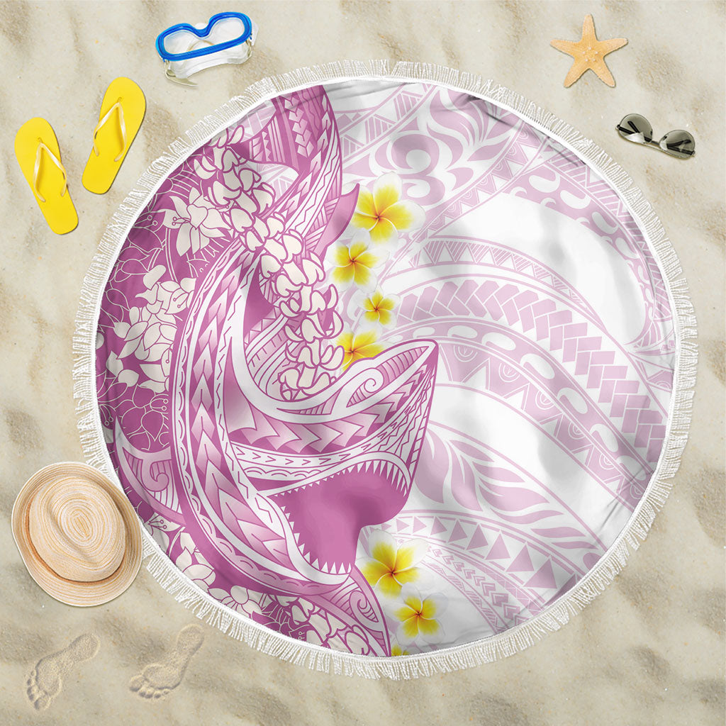 Purple Hawaii Shark Tattoo Beach Blanket Puakenikeni Lei Plumeria Polynesian Pattern