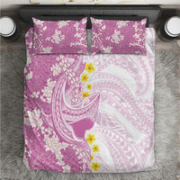 Purple Hawaii Shark Tattoo Bedding Set Puakenikeni Lei Plumeria Polynesian Pattern
