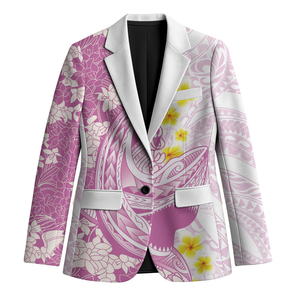 Purple Hawaii Shark Tattoo Blazer Puakenikeni Lei Plumeria Polynesian Pattern