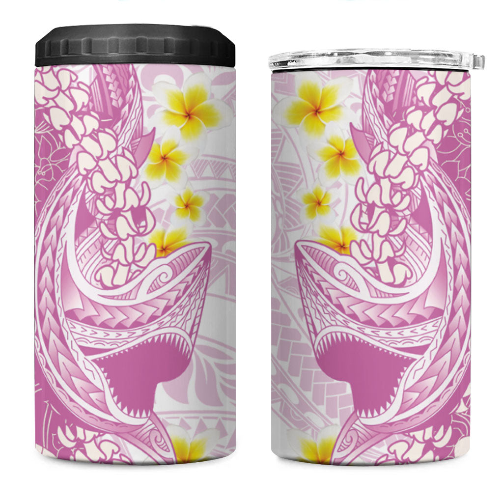 Purple Hawaii Shark Tattoo 4 in 1 Can Cooler Tumbler Puakenikeni Lei Plumeria Polynesian Pattern LT14 One Size: 16 oz Purple - Polynesian Pride
