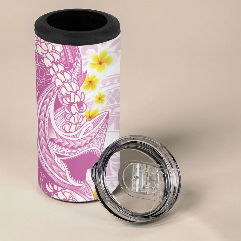 Purple Hawaii Shark Tattoo 4 in 1 Can Cooler Tumbler Puakenikeni Lei Plumeria Polynesian Pattern LT14 - Polynesian Pride