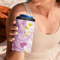 Purple Hawaii Shark Tattoo 4 in 1 Can Cooler Tumbler Puakenikeni Lei Plumeria Polynesian Pattern LT14 - Polynesian Pride