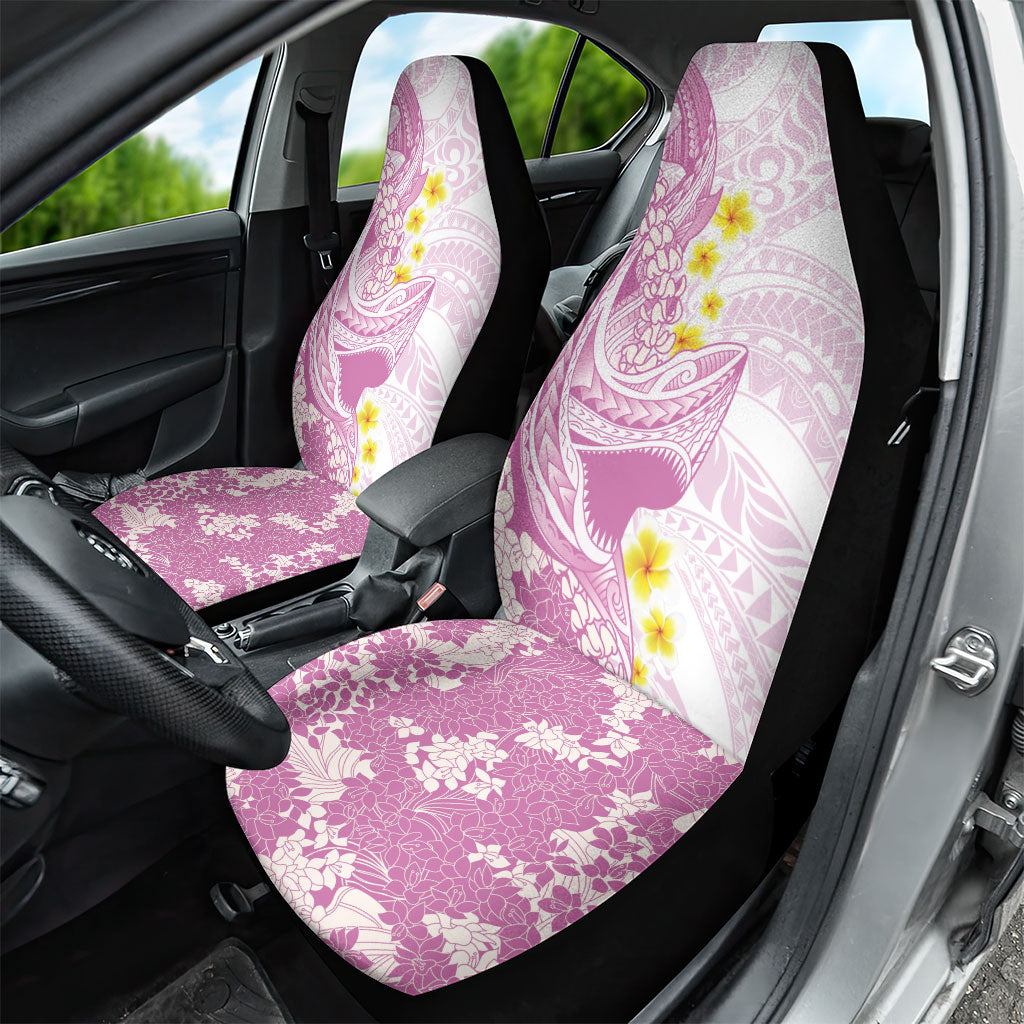 Purple Hawaii Shark Tattoo Car Seat Cover Puakenikeni Lei Plumeria Polynesian Pattern