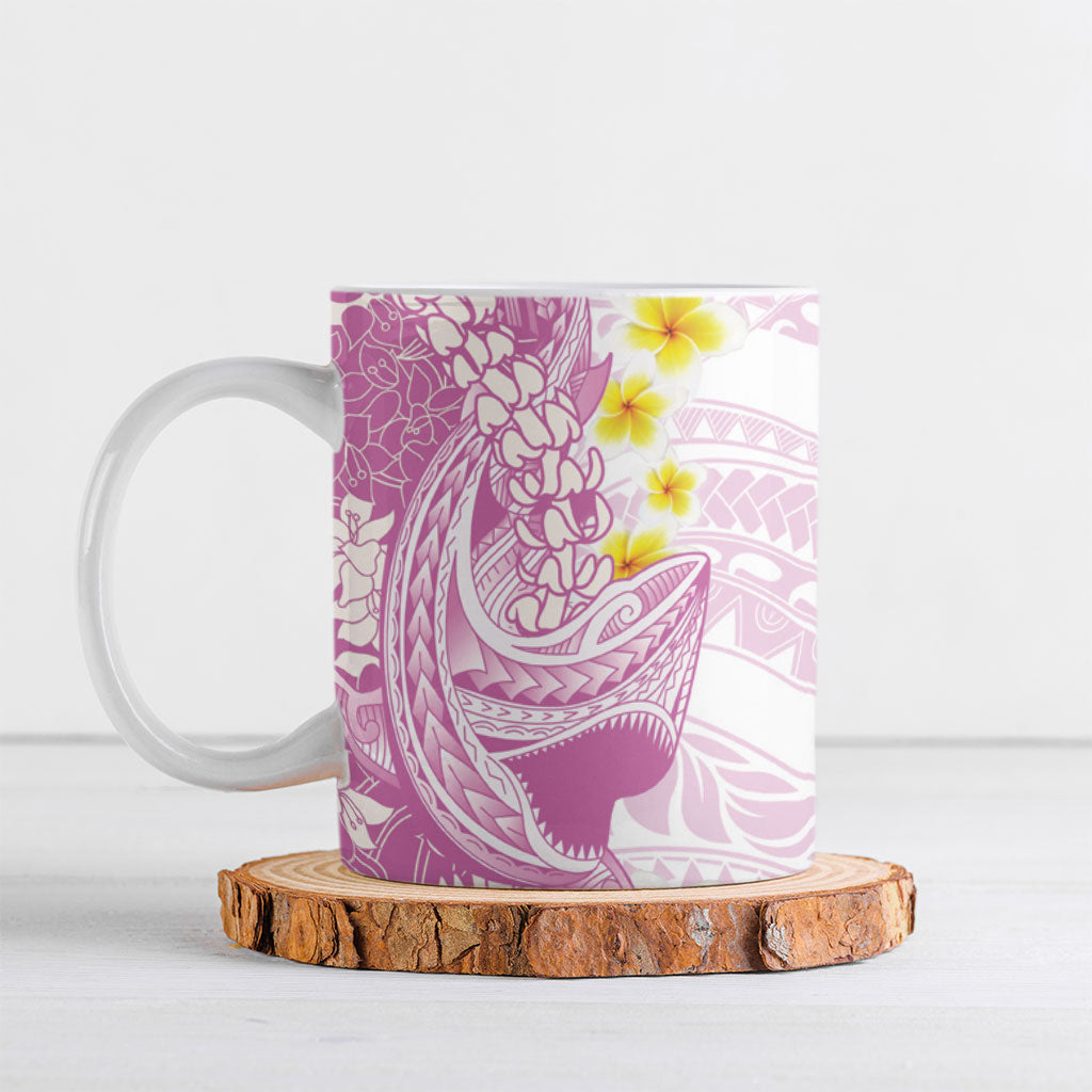 Purple Hawaii Shark Tattoo Ceramic Mug Puakenikeni Lei Plumeria Polynesian Pattern LT14 Purple - Polynesian Pride