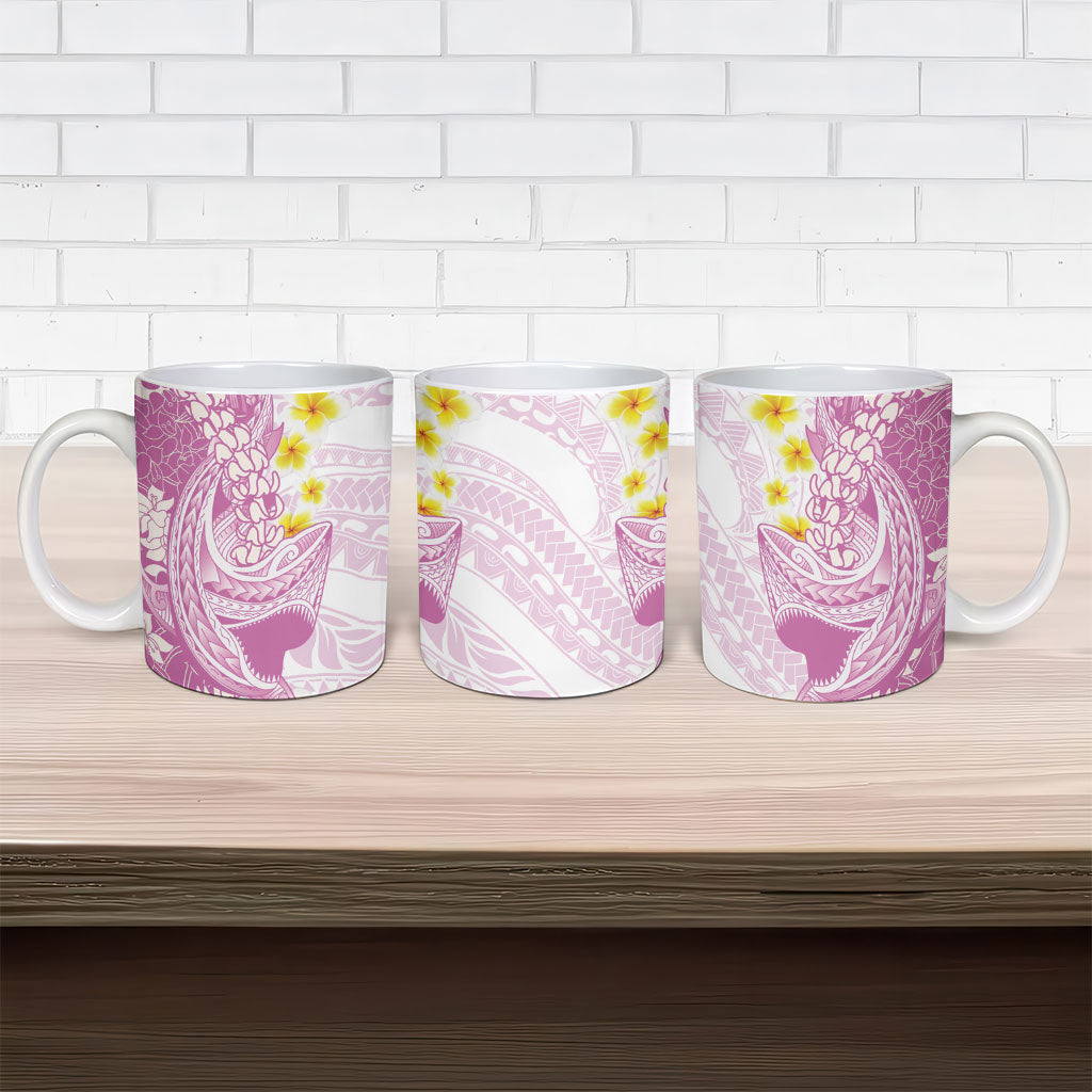 Purple Hawaii Shark Tattoo Ceramic Mug Puakenikeni Lei Plumeria Polynesian Pattern LT14 - Polynesian Pride