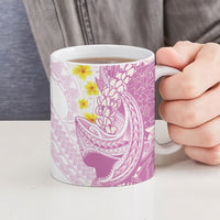 Purple Hawaii Shark Tattoo Ceramic Mug Puakenikeni Lei Plumeria Polynesian Pattern LT14 - Polynesian Pride
