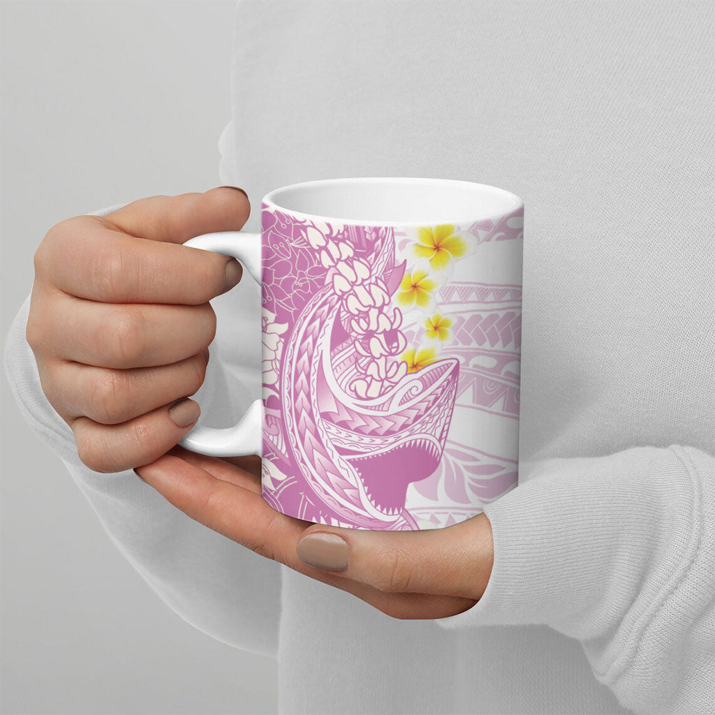 Purple Hawaii Shark Tattoo Ceramic Mug Puakenikeni Lei Plumeria Polynesian Pattern LT14 - Polynesian Pride