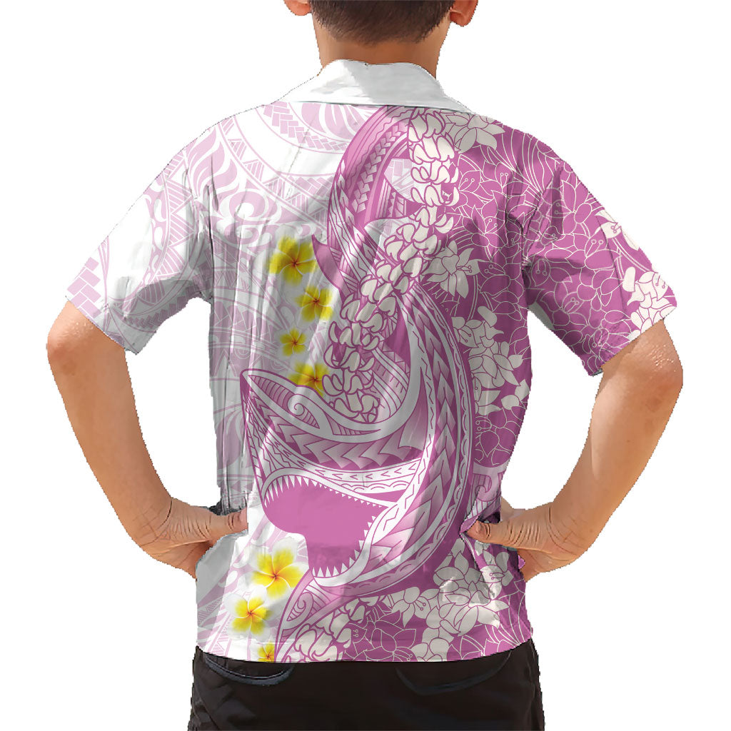 Purple Hawaii Shark Tattoo Family Matching Tank Maxi Dress and Hawaiian Shirt Puakenikeni Lei Plumeria Polynesian Pattern LT14 - Polynesian Pride