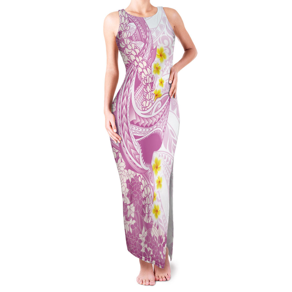 Purple Hawaii Shark Tattoo Family Matching Tank Maxi Dress and Hawaiian Shirt Puakenikeni Lei Plumeria Polynesian Pattern LT14 Mom's Dress Purple - Polynesian Pride