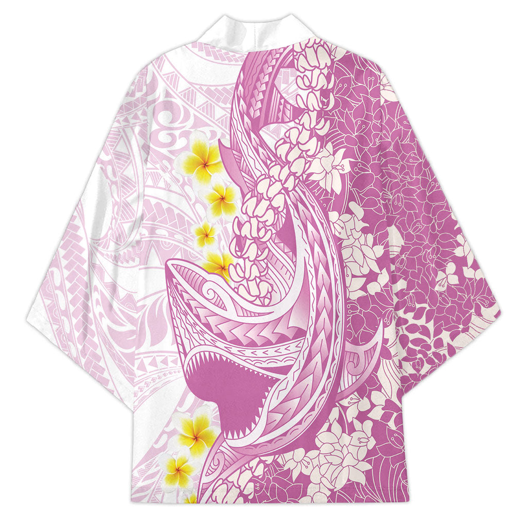 Purple Hawaii Shark Tattoo Kimono Puakenikeni Lei Plumeria Polynesian Pattern