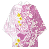 Purple Hawaii Shark Tattoo Kimono Puakenikeni Lei Plumeria Polynesian Pattern