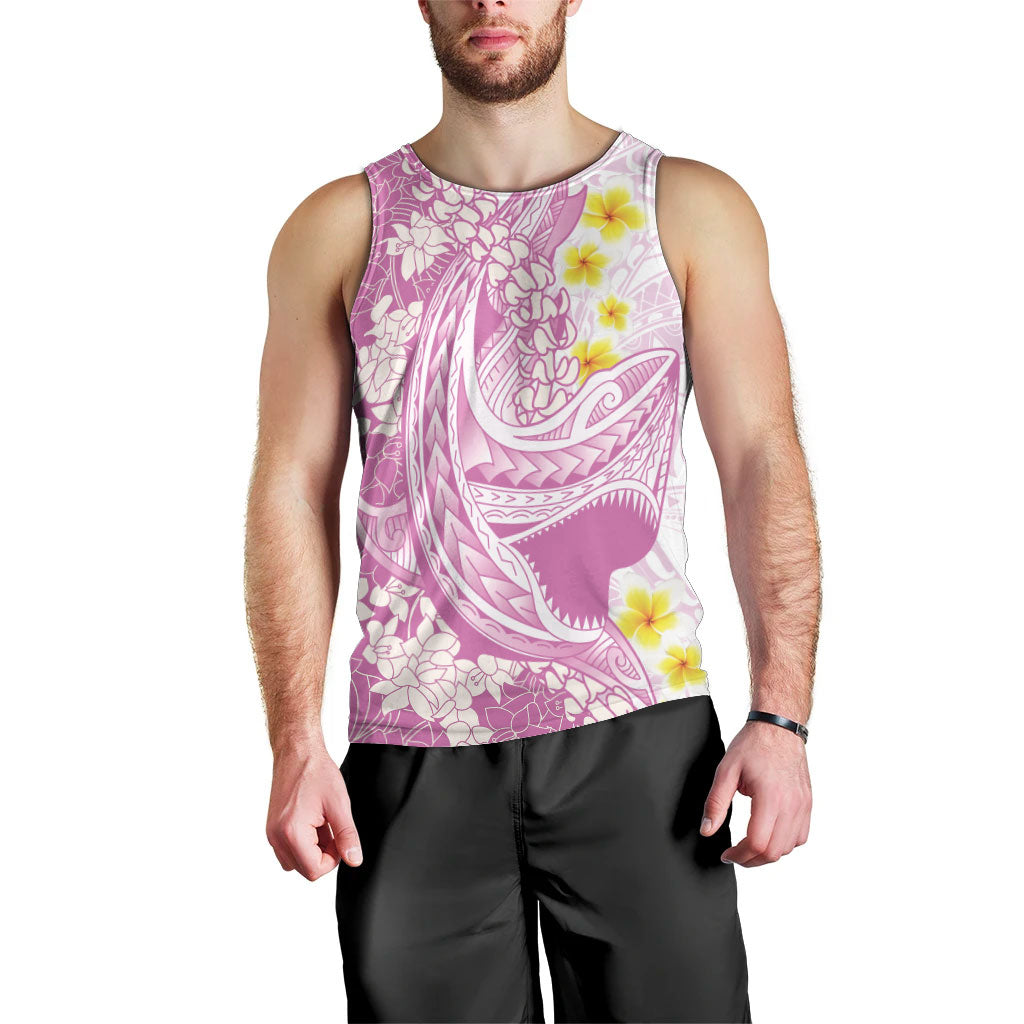 Purple Hawaii Shark Tattoo Men Tank Top Puakenikeni Lei Plumeria Polynesian Pattern LT14 - Polynesian Pride