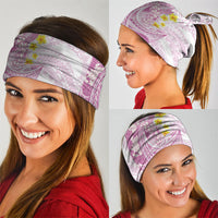 Purple Hawaii Shark Tattoo Neck Gaiter Puakenikeni Lei Plumeria Polynesian Pattern