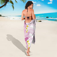 Purple Hawaii Shark Tattoo Sarong Puakenikeni Lei Plumeria Polynesian Pattern