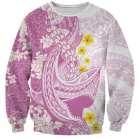 Purple Hawaii Shark Tattoo Sweatshirt Puakenikeni Lei Plumeria Polynesian Pattern LT14 Unisex Purple - Polynesian Pride
