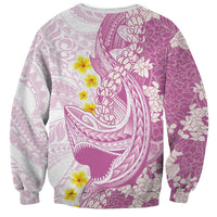 Purple Hawaii Shark Tattoo Sweatshirt Puakenikeni Lei Plumeria Polynesian Pattern LT14 - Polynesian Pride