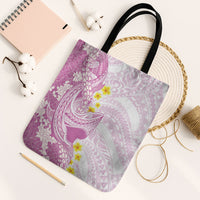 Purple Hawaii Shark Tattoo Tote Bag Puakenikeni Lei Plumeria Polynesian Pattern