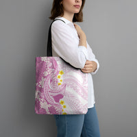 Purple Hawaii Shark Tattoo Tote Bag Puakenikeni Lei Plumeria Polynesian Pattern