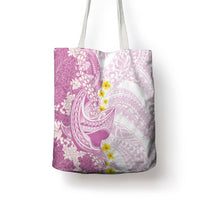 Purple Hawaii Shark Tattoo Tote Bag Puakenikeni Lei Plumeria Polynesian Pattern