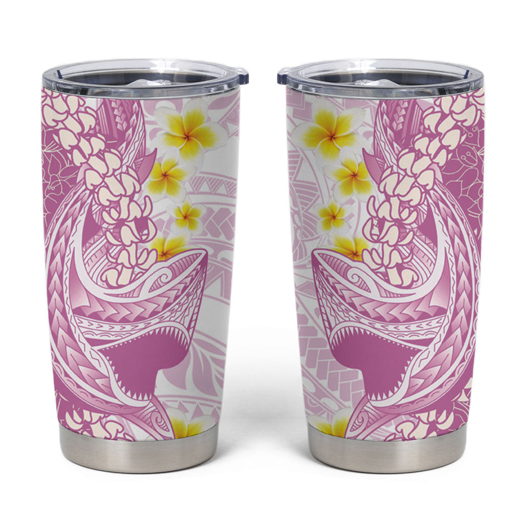 Purple Hawaii Shark Tattoo Tumbler Cup Puakenikeni Lei Plumeria Polynesian Pattern LT14 Purple - Polynesian Pride