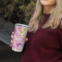 Purple Hawaii Shark Tattoo Tumbler Cup Puakenikeni Lei Plumeria Polynesian Pattern LT14 - Polynesian Pride