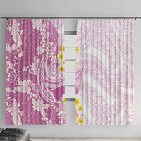 Purple Hawaii Shark Tattoo Window Curtain Puakenikeni Lei Plumeria Polynesian Pattern