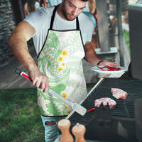 Green Hawaii Shark Tattoo Apron Puakenikeni Lei Plumeria Polynesian Pattern