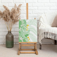 Green Hawaii Shark Tattoo Canvas Wall Art Puakenikeni Lei Plumeria Polynesian Pattern