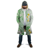 Green Hawaii Shark Tattoo Cloak Puakenikeni Lei Plumeria Polynesian Pattern