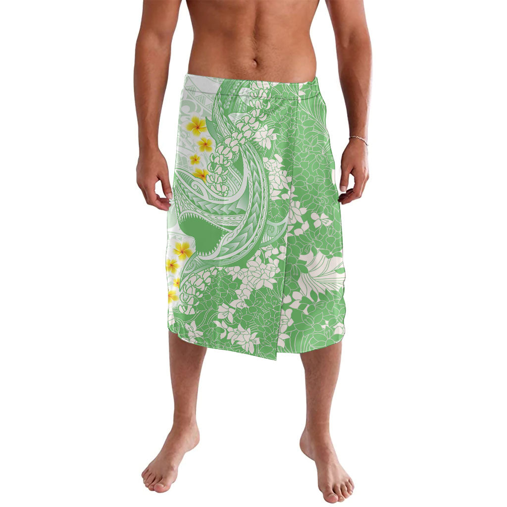 Green Hawaii Shark Tattoo Lavalava Puakenikeni Lei Plumeria Polynesian Pattern