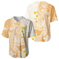 Orange Hawaii Shark Tattoo Baseball Jersey Puakenikeni Lei Plumeria Polynesian Pattern LT14 - Polynesian Pride