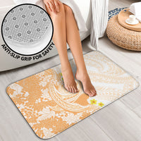 Orange Hawaii Shark Tattoo Bathroom Set Puakenikeni Lei Plumeria Polynesian Pattern