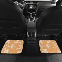 Orange Hawaii Shark Tattoo Car Mats Puakenikeni Lei Plumeria Polynesian Pattern
