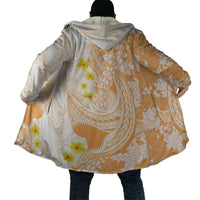 Orange Hawaii Shark Tattoo Cloak Puakenikeni Lei Plumeria Polynesian Pattern