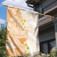 Orange Hawaii Shark Tattoo Garden Flag Puakenikeni Lei Plumeria Polynesian Pattern