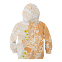 Orange Hawaii Shark Tattoo Kid Hoodie Puakenikeni Lei Plumeria Polynesian Pattern