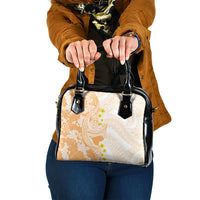 Orange Hawaii Shark Tattoo Shoulder Handbag Puakenikeni Lei Plumeria Polynesian Pattern