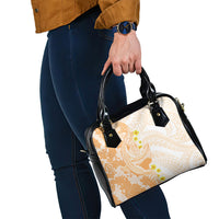 Orange Hawaii Shark Tattoo Shoulder Handbag Puakenikeni Lei Plumeria Polynesian Pattern