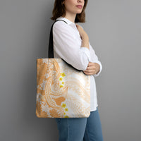 Orange Hawaii Shark Tattoo Tote Bag Puakenikeni Lei Plumeria Polynesian Pattern