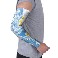 Blue Hawaii Shark Tattoo Arm Sleeves Puakenikeni Lei Plumeria Polynesian Pattern