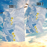 Blue Hawaii Shark Tattoo Garden Flag Puakenikeni Lei Plumeria Polynesian Pattern