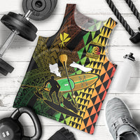 Paddle Board Hawaii Men Tank Top Molokai 2 Oahu World Championships Kakau Pattern LT14 Black - Polynesian Pride