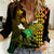Paddle Board Hawaii Women Casual Shirt Molokai 2 Oahu World Championships Kakau Pattern LT14 Female Black - Polynesian Pride