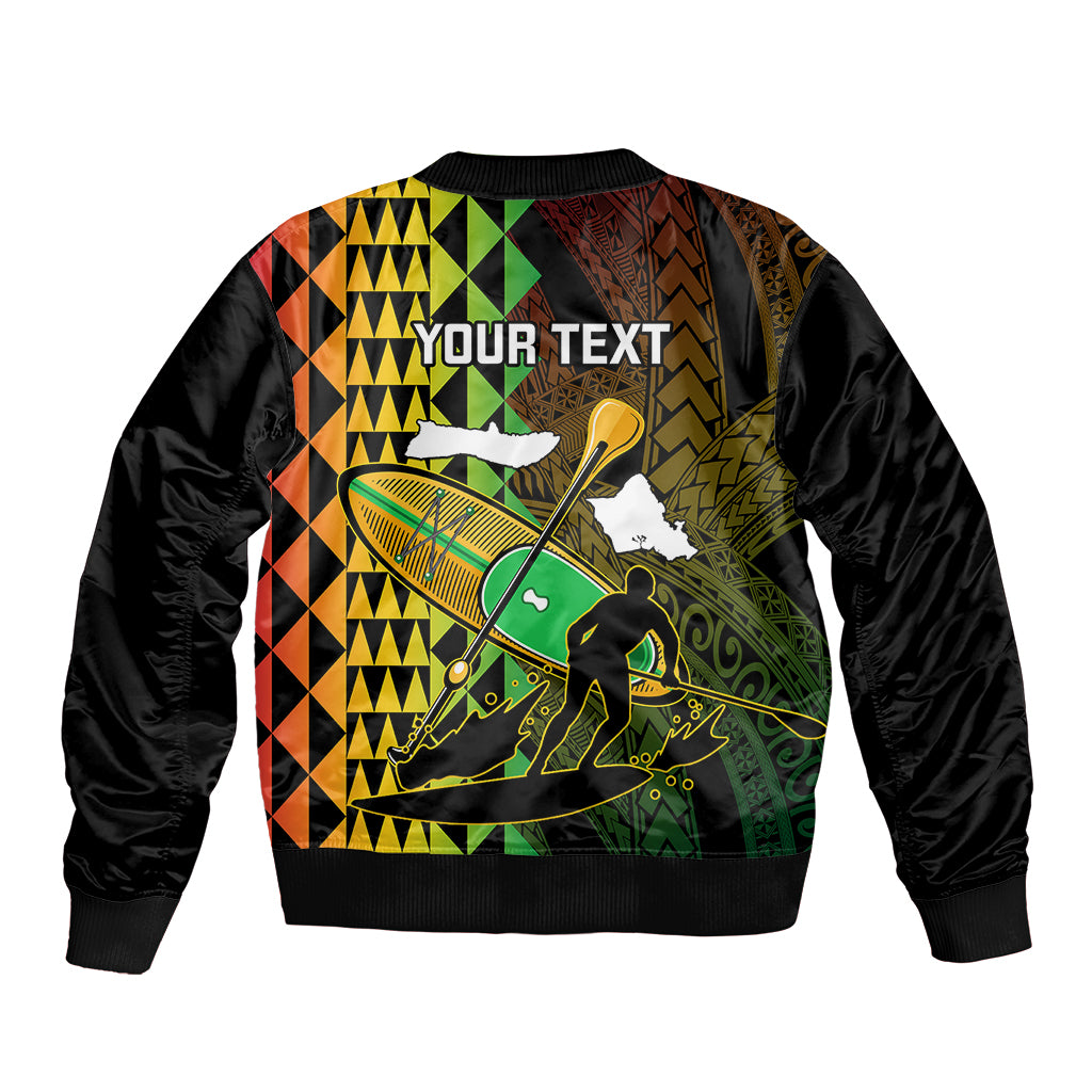 Personalised Paddle Board Hawaii Bomber Jacket Molokai 2 Oahu World Championships Kakau Pattern LT14 - Polynesian Pride