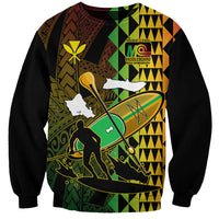 Personalised Paddle Board Hawaii Sweatshirt Molokai 2 Oahu World Championships Kakau Pattern LT14 Unisex Black - Polynesian Pride