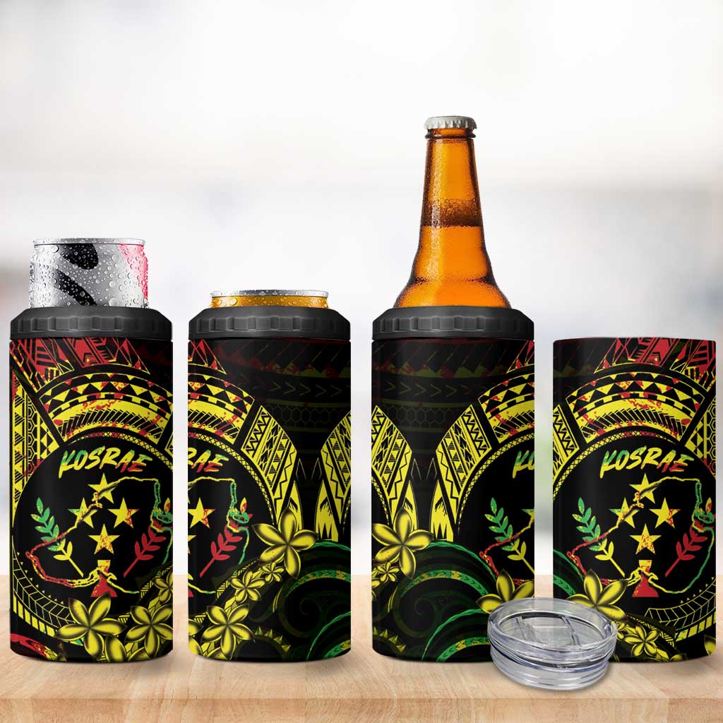 Reggae Kosrae Liberation Day 4 in 1 Can Cooler Tumbler September 8 Polynesian Tattoo - Polynesian Pride
