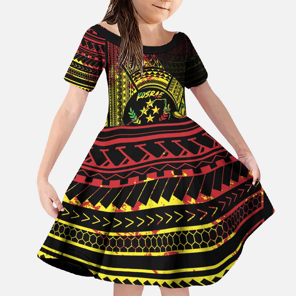 Reggae Kosrae Liberation Day Family Matching Summer Maxi Dress and Hawaiian Shirt September 8 Polynesian Tattoo - Polynesian Pride