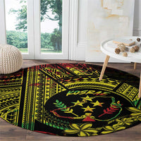 Reggae Kosrae Liberation Day Round Carpet September 8 Polynesian Tattoo - Polynesian Pride